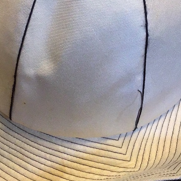 1960s Mr. John Ivory Faille Mod Hat W/ Wide Navy Patent Trapunto Stitched Brim main image 5